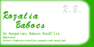 rozalia babocs business card